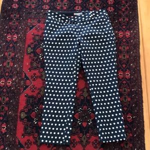 Navy polka dot ankle pants